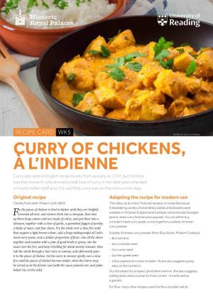 Curry of Chickens, À L'indienne