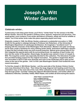 Joseph A. Witt Winter Garden