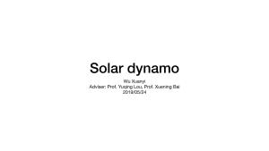 Solar Dynamo Wu Xuanyi Adviser: Prof