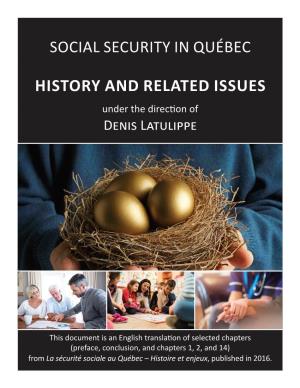 Social Security in Québec: History and Related Issues