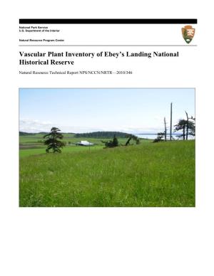 Vascular Plant Inventory of Ebey's