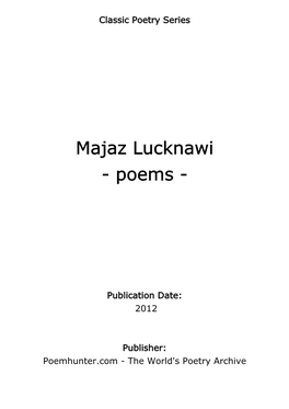 Majaz Lucknawi - Poems