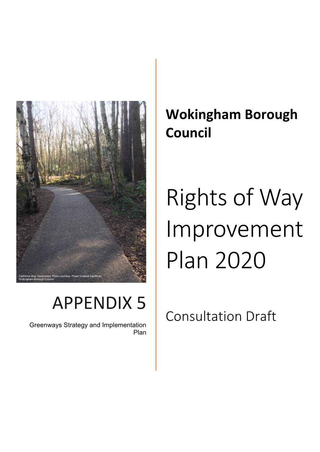 ROWIP Appendix 5: Greenways Strategy and Implementation Plan
