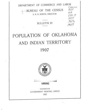Population of Oklahoma and Indian· Territory 1907
