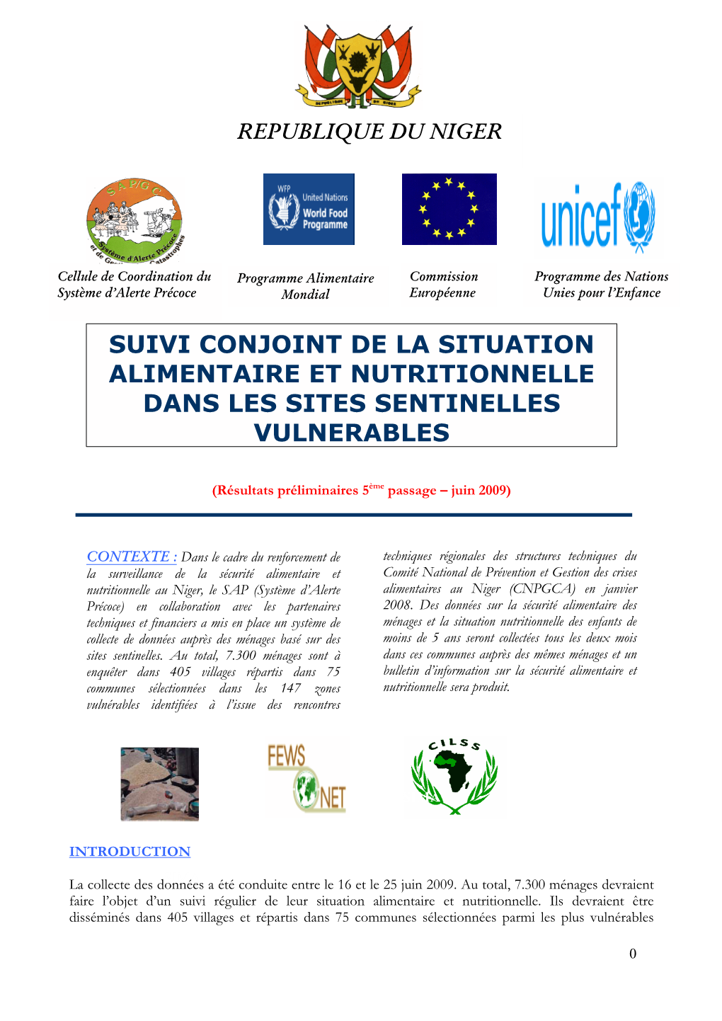 Suivi Conjoint De La Situation Alimentaire Et