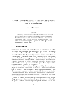 About the Construction of the Moduli Space of Semistable Sheaves