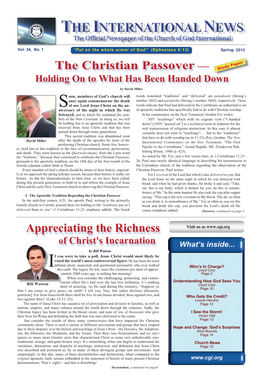 The Christian Passover — Study Paper Holding on to What Has Been Handed Down
