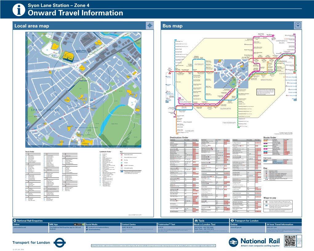 Syon Lane Station – Zone 4 I Onward Travel Information Local Area Map Busbuses Map from Syon Lane and Gillette Corner