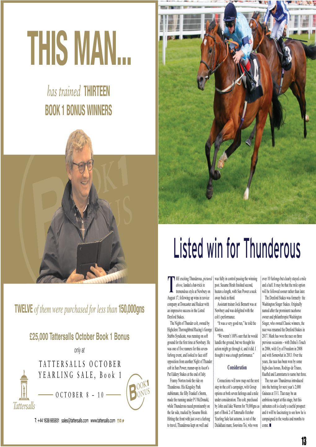 Listed Win for Thunderous
