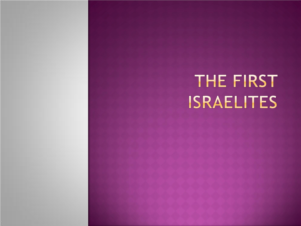 The First Israelites