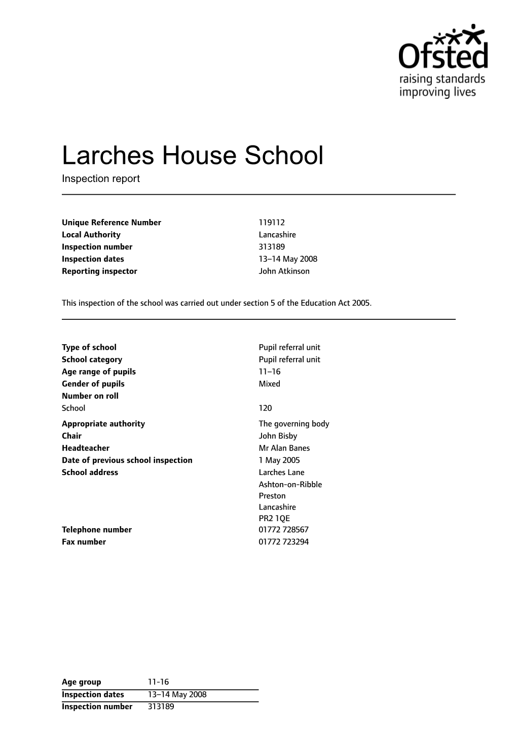 Larches House School Inspection Report