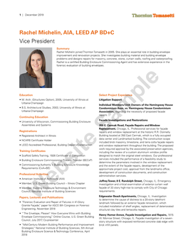 Rachel Michelin, AIA, LEED AP BD+C Vice President