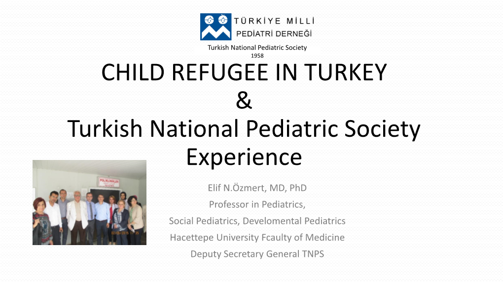 Child Refugee in Turkey & Tnps Experience