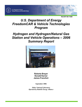 Hydrogen and Hydrogen/Natural Gas Station and Vehicle Operations – 2006 Summary Report