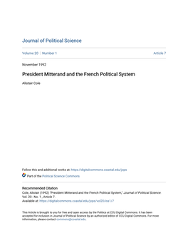 President Mitterand and the French Political System