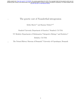 The Genetic Cost of Neanderthal Introgression