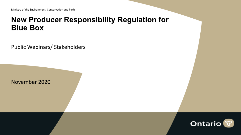 New Producer Responsibility Regulation for Blue Box