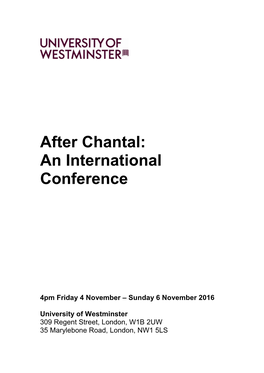 After Chantal: an International Conference