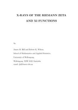 X-Rays of the Riemann Zeta and Xi Functions