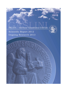 Scientific Report 2012 Ongoing Research 2013