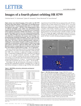 Images of a Fourth Planet Orbiting HR 8799
