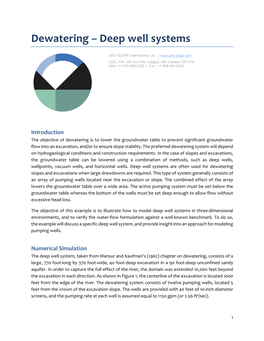 Dewatering – Deep Well Systems