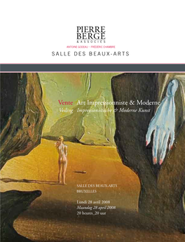 Vente Art Impressionniste & Moderne Veiling Impressionistische & Moderne Kunst 28 04 08 & Moderne Art Impressionniste