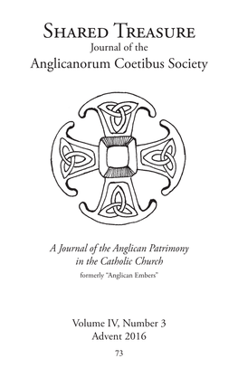 Shared Treasure Journal of the Anglicanorum Coetibus Society