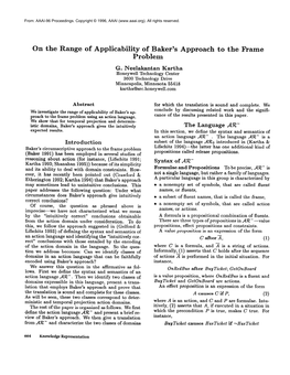 1996-On the Range of Applicability of Baker's Approach to the Frame