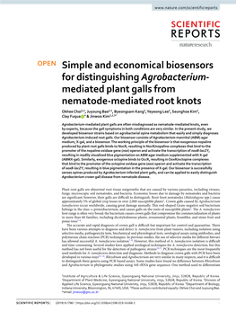 Simple and Economical Biosensors for Distinguishing Agrobacterium