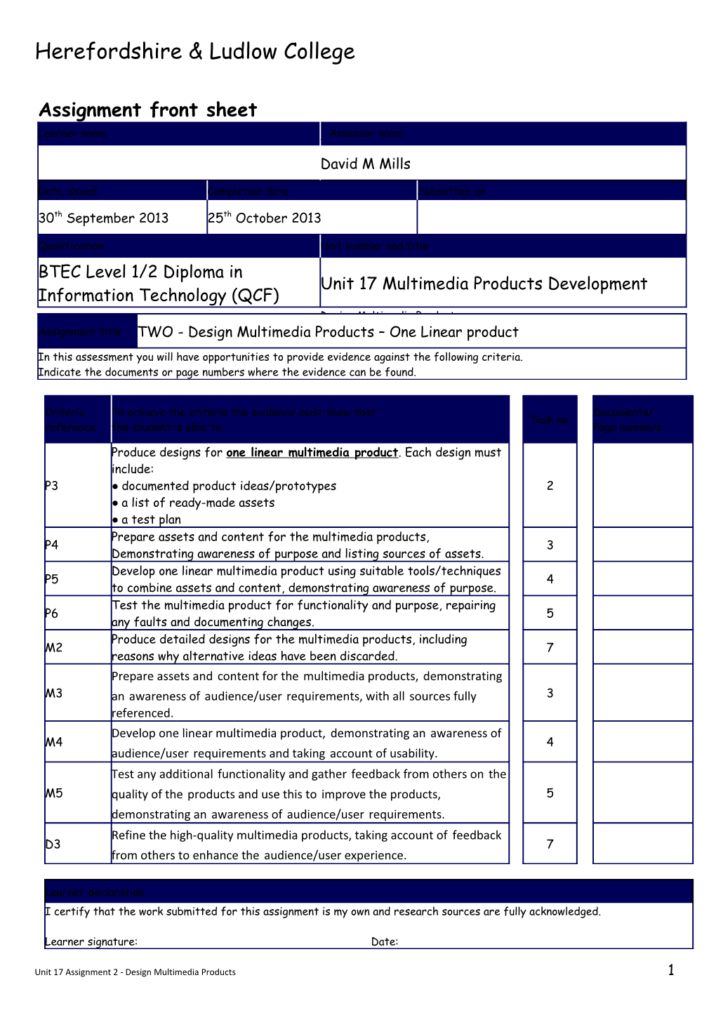 Unit 17 Assignment 2 - Design Multimedia Products 3