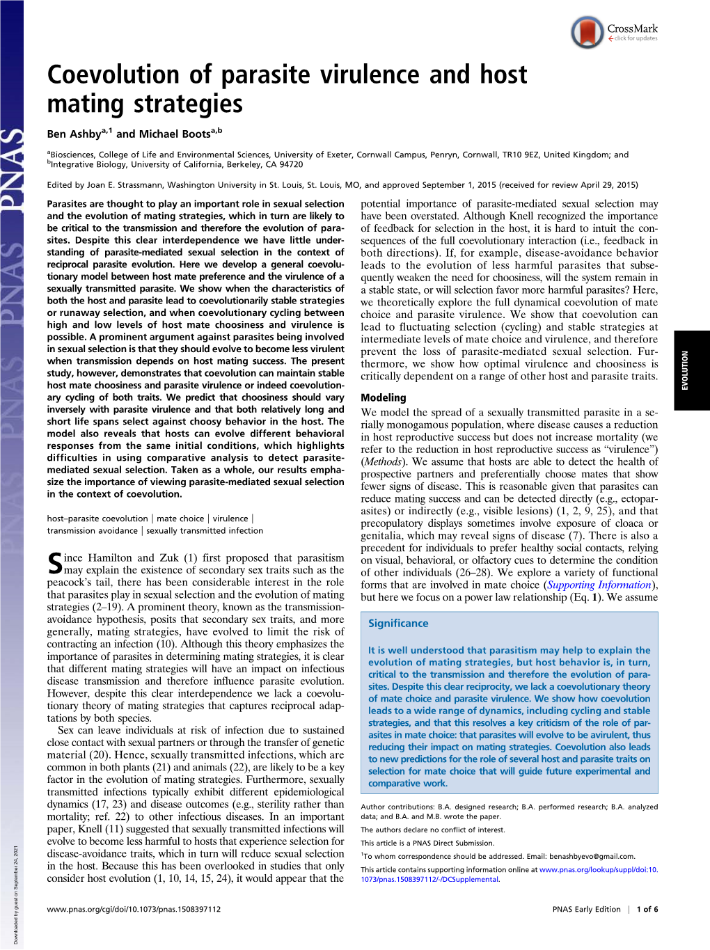 Coevolution Of Parasite Virulence And Host Mating Strategies Docslib 7657