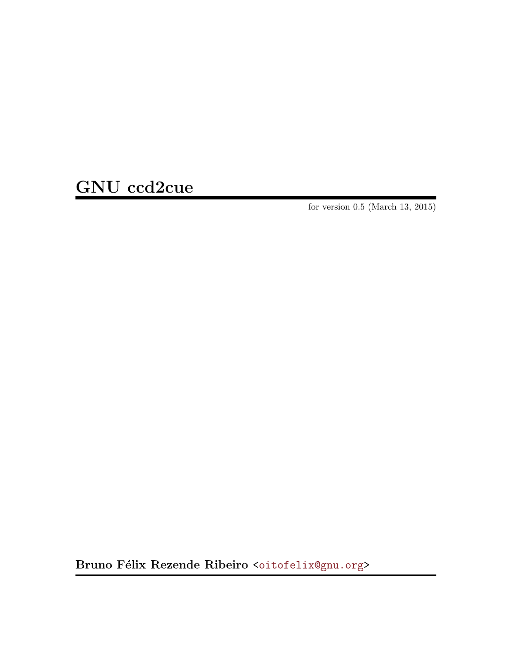 GNU Ccd2cue for Version 0.5 (March 13, 2015)