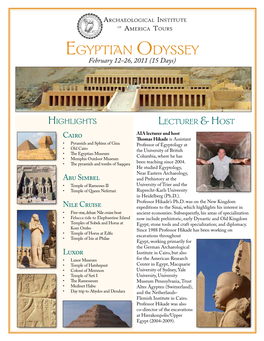 Egyptian Odyssey February 12-26, 2011 (15 Days)