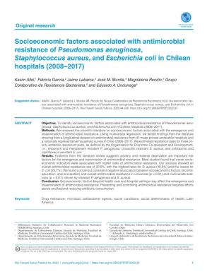 Socioeconomic Factors Associated with Antimicrobial Resistance Of