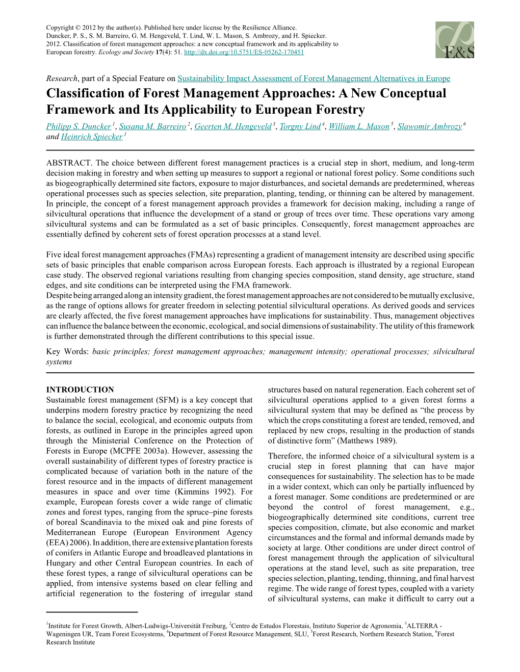 Classification of Forest Management Approaches: a New Conceptual Framework and Its Applicability to European Forestry