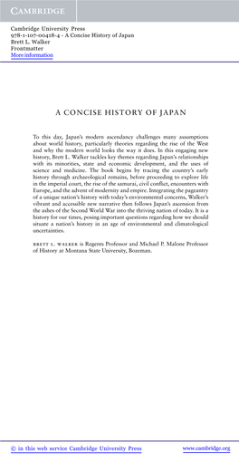 A Concise History of Japan Brett L