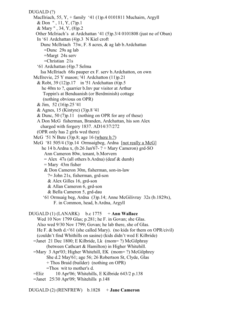 41 (1)P.4 0101811 Muchairn, Argyll & Don " , 11, Y, (7)P.1 & Mary "