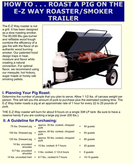 HOW to . . . Roast a Pig in the E-Z Way Roaster/Smoker Trailer HOW TO