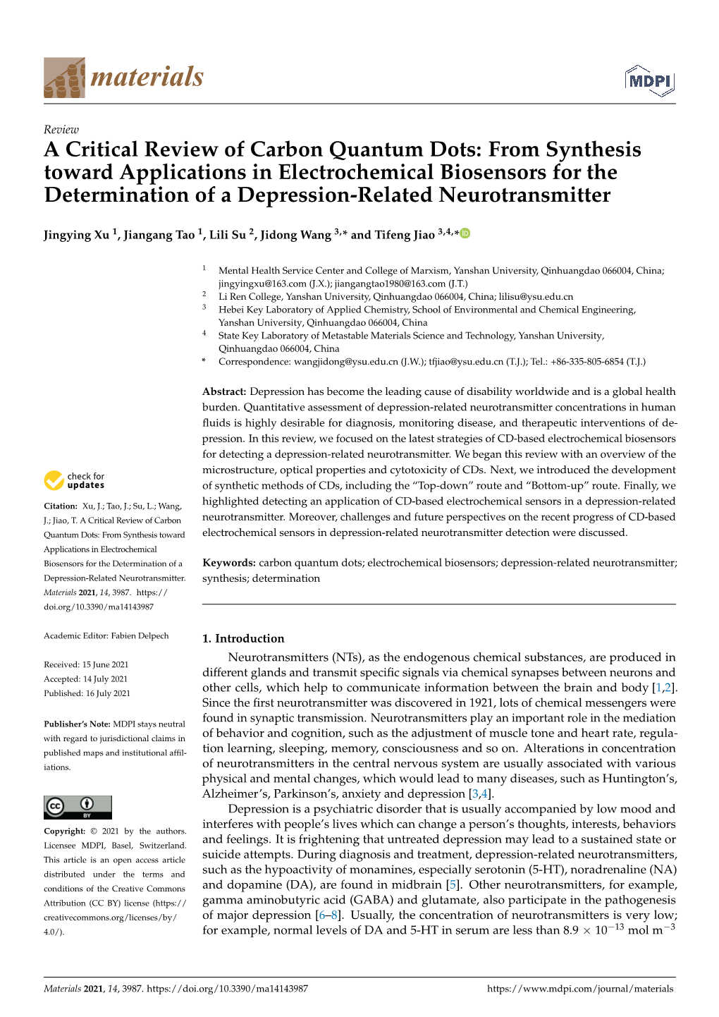 A Critical Review of Carbon Quantum Dots