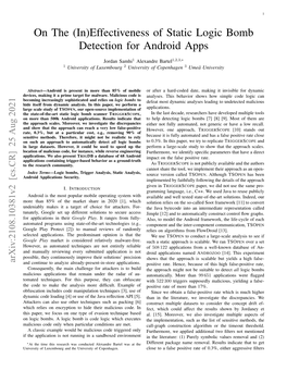On the (In)Effectiveness of Static Logic Bomb Detector for Android