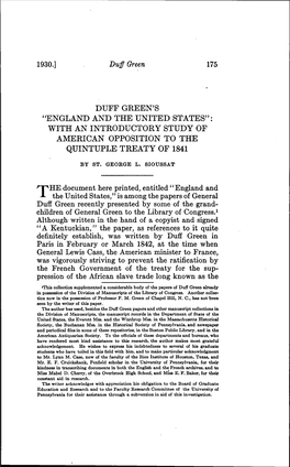 1930.] Duff Green 175 DUFF GREEN's "ENGLAND and THE