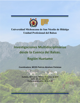 Investigaciones Multidisciplinarias Desde La Cuenca Del Balsas