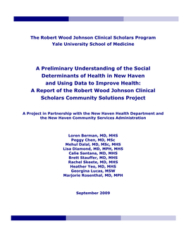 A Preliminary Understanding of the Social Determinants of Health In