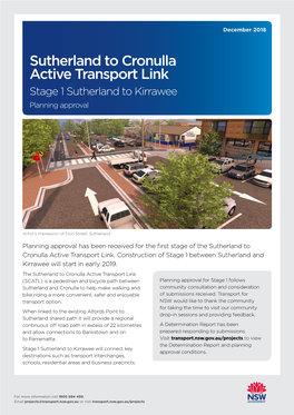 Sutherland to Cronulla Active Transport Link Stage 1 Sutherland to Kirrawee Planning Approval