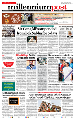 Six Cong Mps Suspended from Lok Sabha for 5 Days