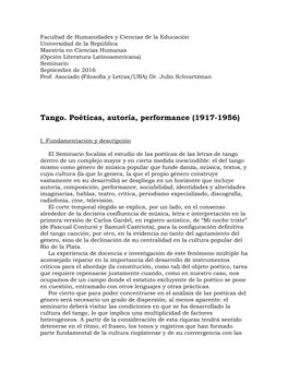 Tango. Poéticas, Autoría, Performance (1917-1956)