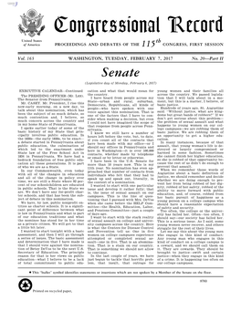 Senate (Legislative Day of Monday, February 6, 2017)