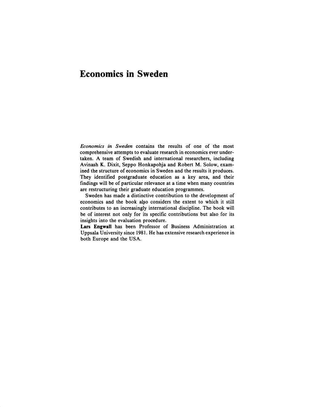 Economics in Sweden