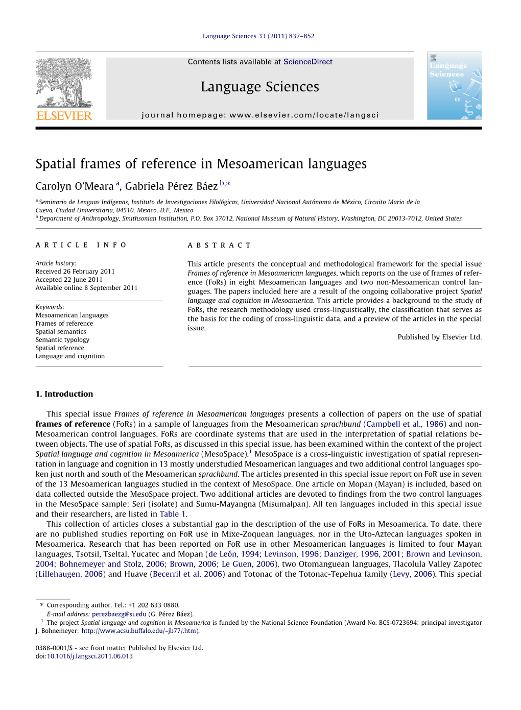 Spatial Frames of Reference in Mesoamerican Languages